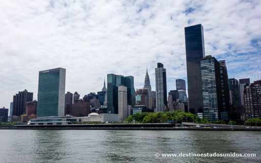 ONU, Empire State y edificio Chrysler desde Four Freedoms Park